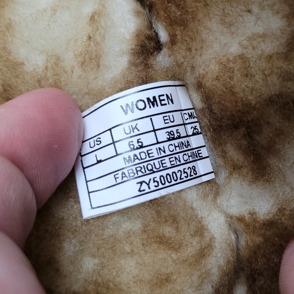 HAMMACHER & SCHLEMMER | sheepskin shearling suede adjustable open toe sl… - Picture 12 of 15